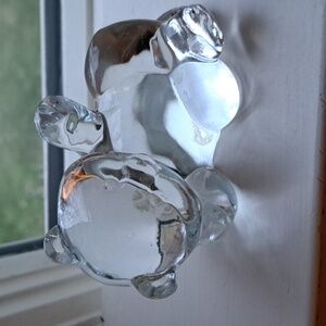 Fenton clear Glass relaxed bear figurine or paperweight SOLD